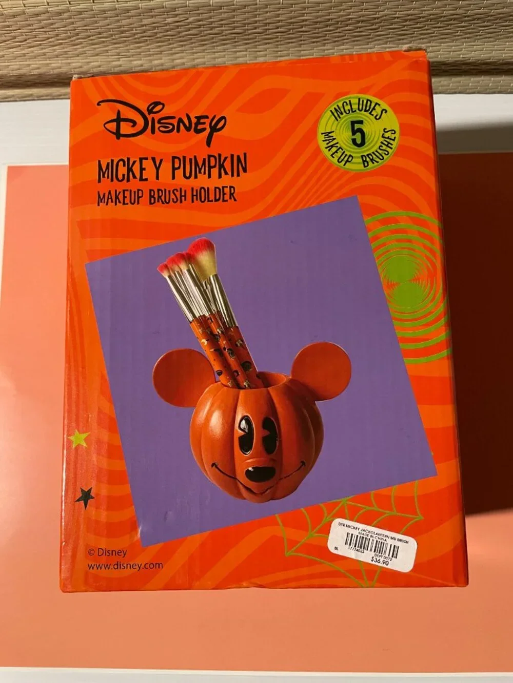 Mickey Pumpkin Makeup Brushes and Holder